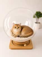 جای خواب شیشه ای گربه مدل فضایی